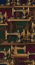 Vintage Sewing Machines Pattern Royalty Free Stock Photo