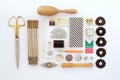 Vintage sewing supplies collection Royalty Free Stock Photo