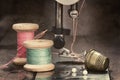Vintage sewing supplies Royalty Free Stock Photo