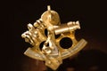 Vintage sextant on black background Royalty Free Stock Photo
