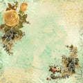 Vintage Shabby Chic background with flowers Royalty Free Stock Photo