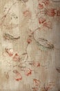 Vintage shabby chic beige wallpaper with floral victorian patter Royalty Free Stock Photo
