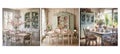 vintage shabby chic dining room interior design ai generated
