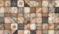 A vintage shabby chic quilting patchwork seamless pattern, Ai generated image Royalty Free Stock Photo
