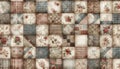 A vintage shabby chic quilting patchwork seamless pattern, Ai generated image Royalty Free Stock Photo