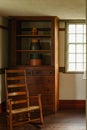 Vintage Shaker furniture and wood boxes in sitting room