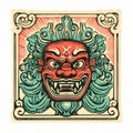 Vintage Shanghai Monster Tattoo With Dragon Face - Shepard Fairey Style