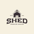 Vintage shed farmer logo symbol icon vector graphic design illustration idea creative