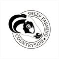 Vintage Sheep Lamb Livestock Farm Stamp Label Royalty Free Stock Photo