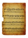 Vintage sheet music isolated on white