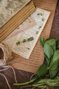 Vintage sheets and paper with herbals