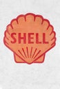 Vintage Shell logo on a gas station Royalty Free Stock Photo