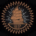 Vintage ship logotype