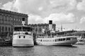 Vintage ships near Royal Palace in Stockholm