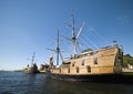 Vintage ships in port Royalty Free Stock Photo