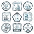 Vintage Ships And Vessels Stamps Set