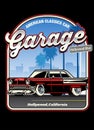 Vintage shirt design of american classic car