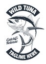 Vintage Shirt Design of Tuna Fishing Royalty Free Stock Photo