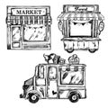 Vintage Shop Facade Icon Set