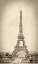 Vintage Shot of the Eiffel Tower, in sepia, Paris, France