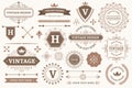 Vintage sign borders. Elegant frame, luxurious old design and antique typography border vector set Royalty Free Stock Photo