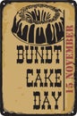 Vintage sign Bundt Cake Day Royalty Free Stock Photo