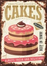 Vintage sign for cakes and desserts