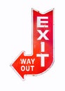 Vintage sign Exit Way out Retro style isolated