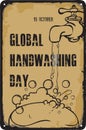 Vintage sign Global Handwashing Day