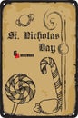 Vintage sign St Nicholas Day
