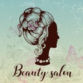 Vintage silhouette of a female Royalty Free Stock Photo