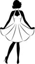 Vintage silhouette of girl .