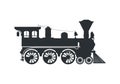 Vintage silhouette steam locomotive in retro style Royalty Free Stock Photo