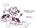 Vintage silhouettes of roses