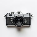 Vintage Silver Camera: A Stunning Synthetism-inspired Fujifilm Xf 35mm F14 R