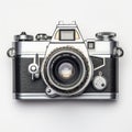 Vintage Silver Camera On White Background - Bess Hamiti Style