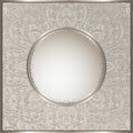 Vintage silver ornamental frame with lace pattern Royalty Free Stock Photo