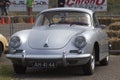 Vintage silver metallic porsche