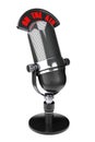 Vintage silver microphone with On The Air Sign Royalty Free Stock Photo