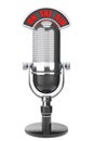 Vintage silver microphone with On The Air Sign Royalty Free Stock Photo