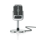 Vintage silver microphone Royalty Free Stock Photo