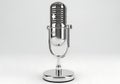 Vintage silver microphone isolated on white background Royalty Free Stock Photo