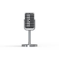 Vintage silver microphone isolated on white background Royalty Free Stock Photo