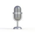 Vintage silver microphone isolated on white background Royalty Free Stock Photo