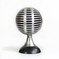 Vintage silver microphone on white background retro Royalty Free Stock Photo