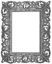 Vintage silver plated wooden frame Isolated Royalty Free Stock Photo