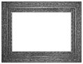 Vintage silver plated wooden frame Isolated on white Royalty Free Stock Photo