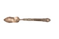 vintage silver spoon used for praline and sugar isolated on white background Royalty Free Stock Photo