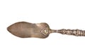 vintage silver spoon used for praline and sugar isolated on white background Royalty Free Stock Photo