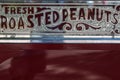 Vintage Silvery Sign with Words Fresh Roasted Peanuts Royalty Free Stock Photo